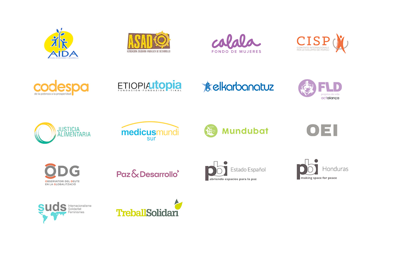 Imagen de los logos de las ongs de la comunidad gong