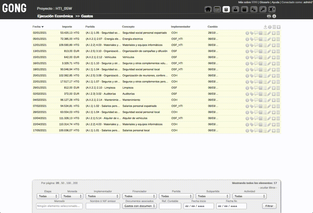 Gastos con documentos