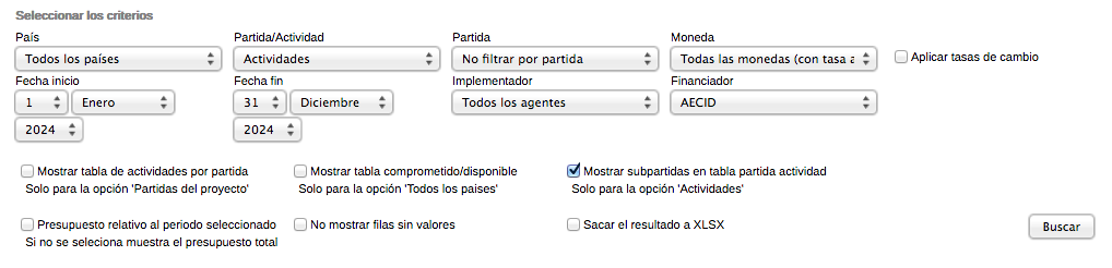 Seleccion subpartidas